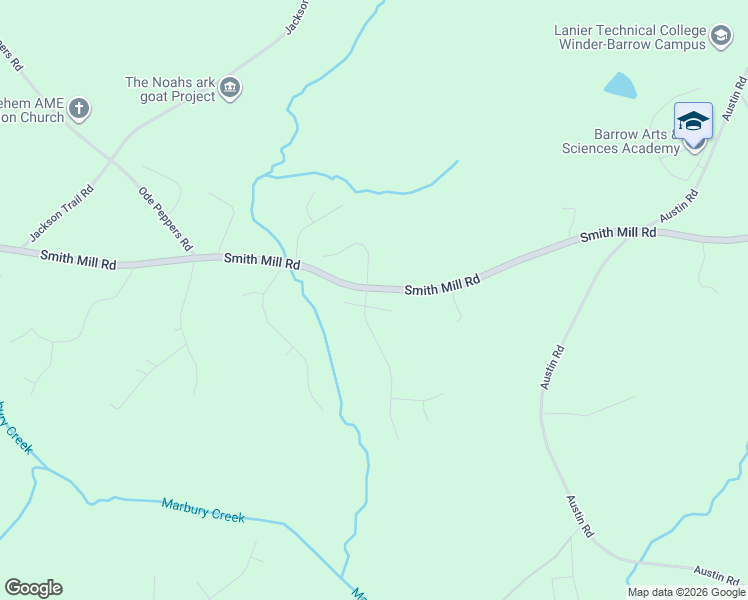 map of restaurants, bars, coffee shops, grocery stores, and more near 630 Skyland Drive in Winder
