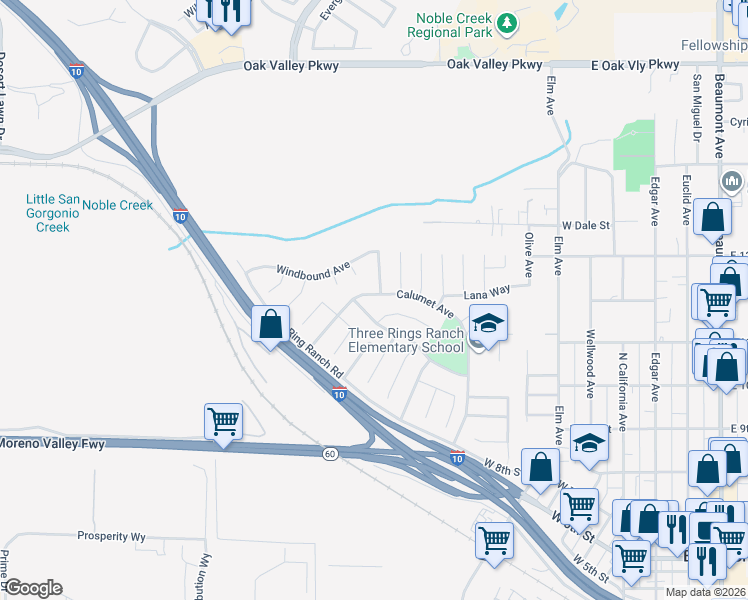map of restaurants, bars, coffee shops, grocery stores, and more near 697 Calumet Avenue in Beaumont