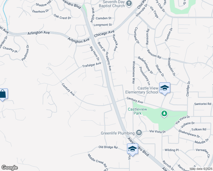 map of restaurants, bars, coffee shops, grocery stores, and more near 6196 Bluffwood Drive in Riverside