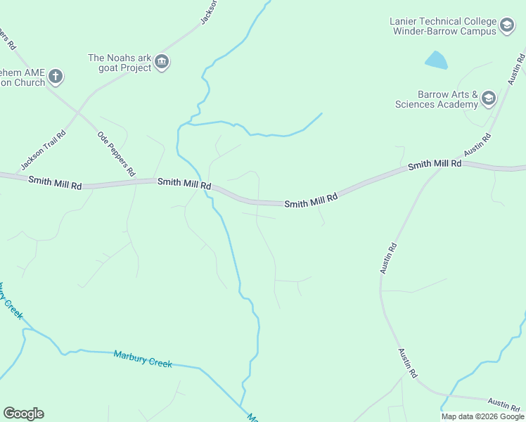 map of restaurants, bars, coffee shops, grocery stores, and more near 630 Skyland Drive in Winder