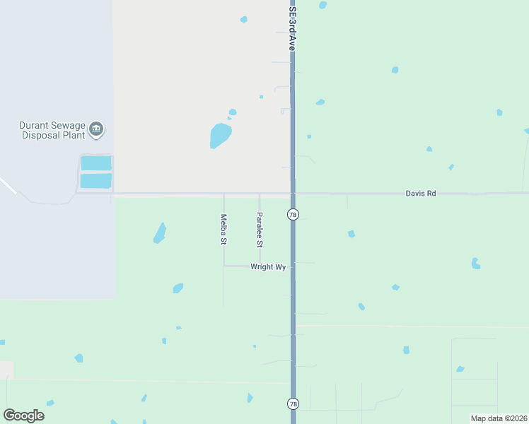 map of restaurants, bars, coffee shops, grocery stores, and more near Paralee Street in Durant