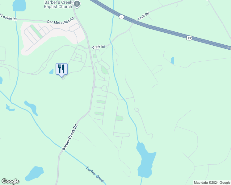 map of restaurants, bars, coffee shops, grocery stores, and more near 1303 Oconee Springs Drive in Statham