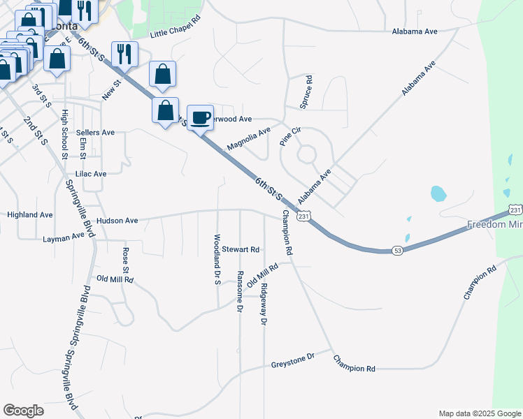 map of restaurants, bars, coffee shops, grocery stores, and more near 703 Hudson Avenue in Oneonta
