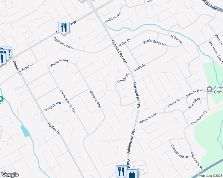map of restaurants, bars, coffee shops, grocery stores, and more near 2181 Duck Hollow Trce in Lawrenceville