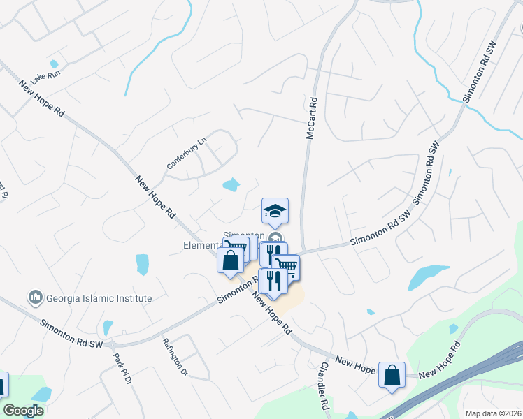 map of restaurants, bars, coffee shops, grocery stores, and more near 139 Adams Lake Court in Lawrenceville