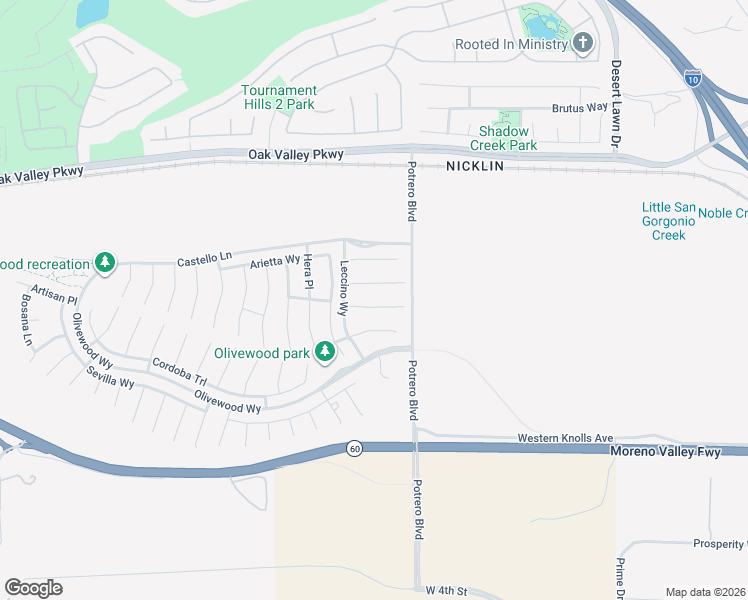 map of restaurants, bars, coffee shops, grocery stores, and more near 36932 Buccella Lane in Beaumont