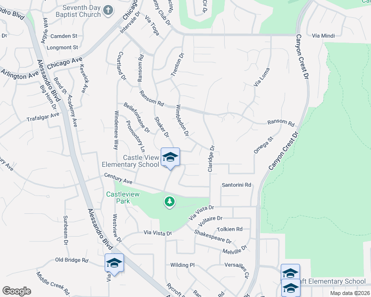 map of restaurants, bars, coffee shops, grocery stores, and more near 1375 Tareyton Drive in Riverside