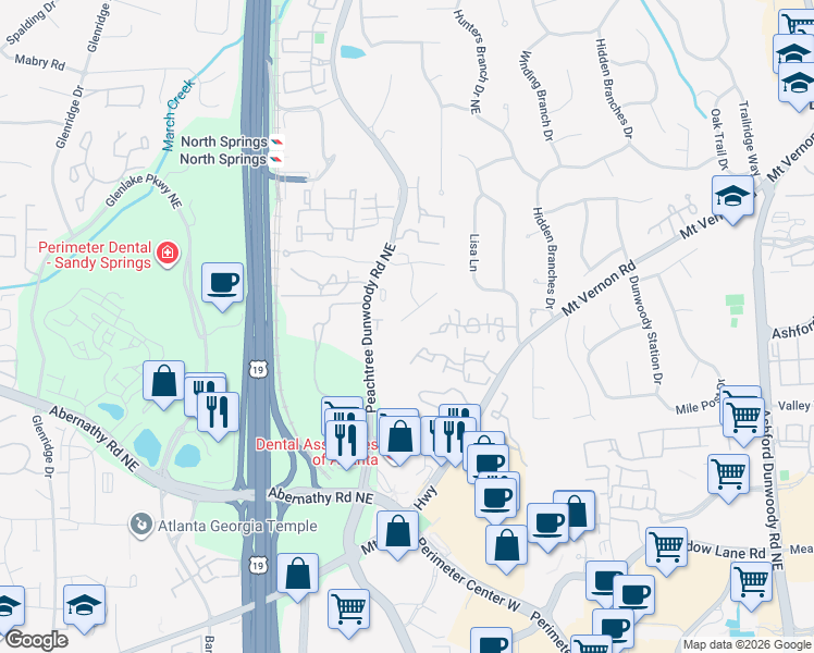 map of restaurants, bars, coffee shops, grocery stores, and more near 1120 Charles Towne Square in Atlanta