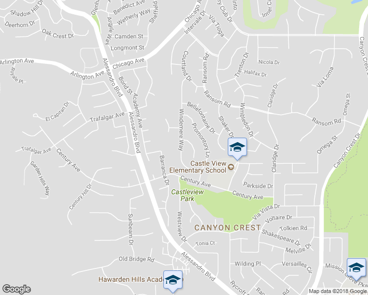 map of restaurants, bars, coffee shops, grocery stores, and more near 6140 Windemere Way in Riverside