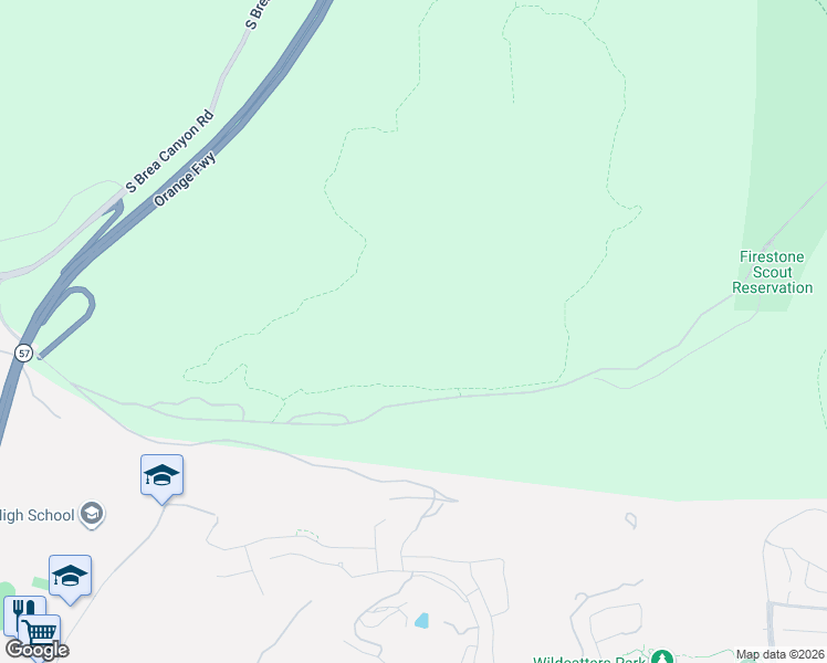 map of restaurants, bars, coffee shops, grocery stores, and more near in Brea