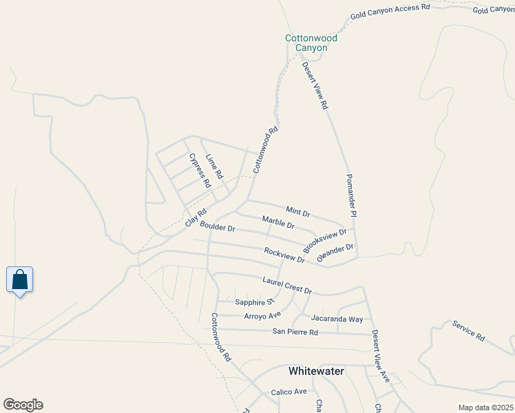 map of restaurants, bars, coffee shops, grocery stores, and more near Mint Drive in Whitewater