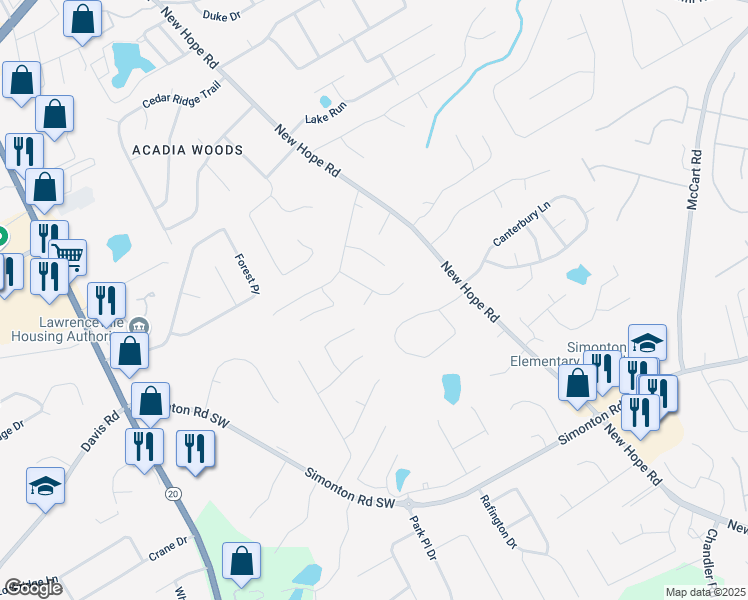 map of restaurants, bars, coffee shops, grocery stores, and more near 671 Marble Arch Avenue in Lawrenceville