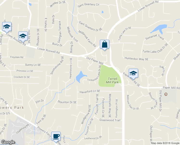 map of restaurants, bars, coffee shops, grocery stores, and more near 470 Manor Oak Lane Southeast in Marietta