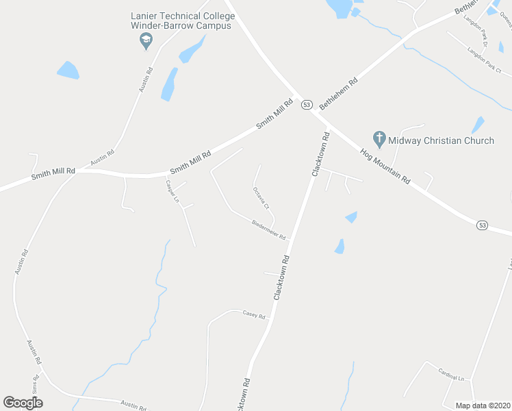 map of restaurants, bars, coffee shops, grocery stores, and more near 1044 Octavia Court in Winder