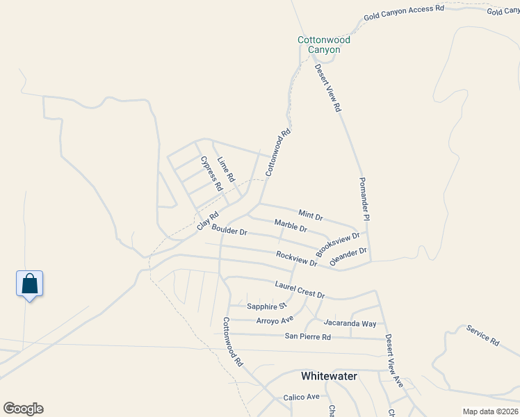 map of restaurants, bars, coffee shops, grocery stores, and more near Cottonwood Drive in Whitewater