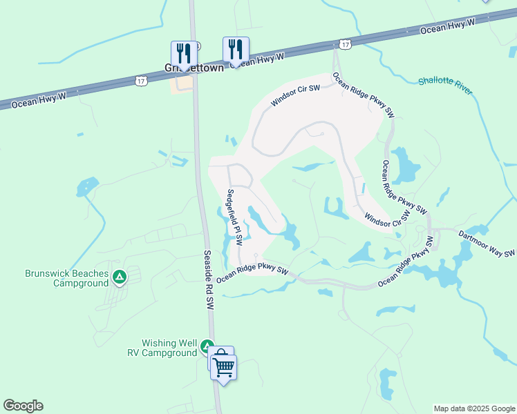map of restaurants, bars, coffee shops, grocery stores, and more near 6967 Rosebury Court Southwest in Ocean Isle Beach