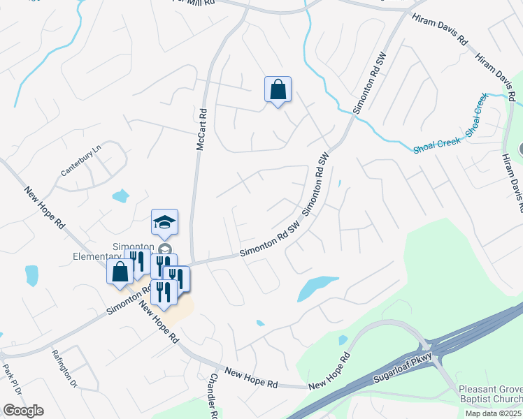 map of restaurants, bars, coffee shops, grocery stores, and more near 820 Madison Chase Way in Lawrenceville