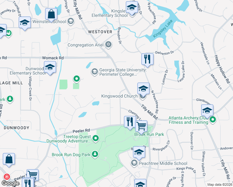 map of restaurants, bars, coffee shops, grocery stores, and more near 4846 Cherring Drive in Atlanta