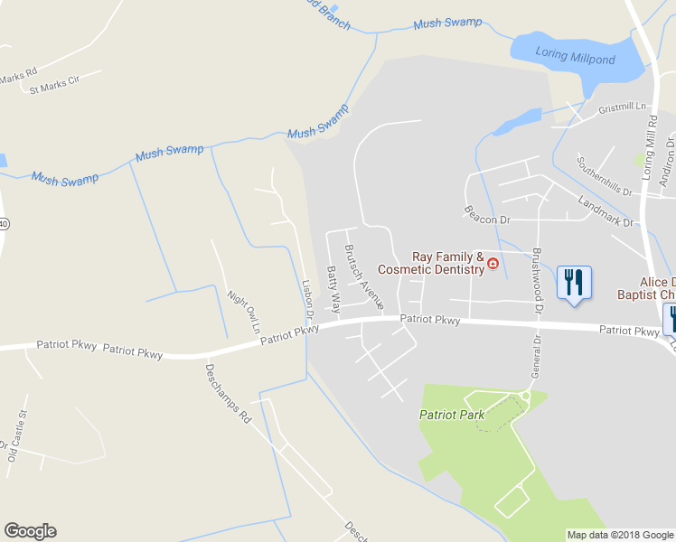 map of restaurants, bars, coffee shops, grocery stores, and more near 565 Batty Way in Sumter