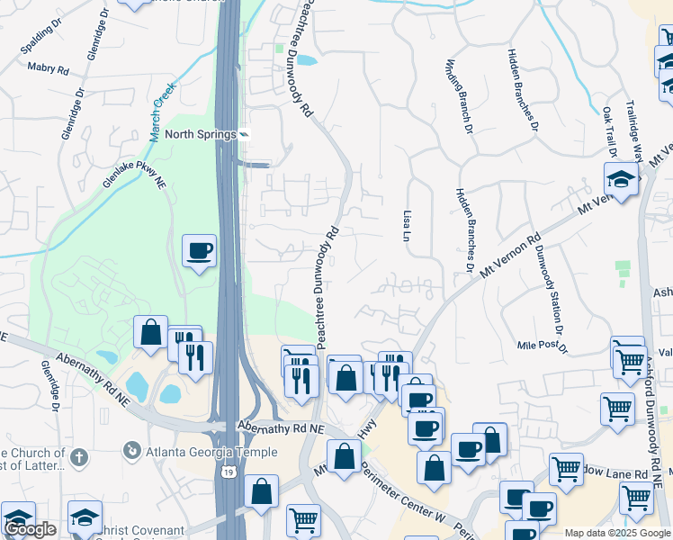 map of restaurants, bars, coffee shops, grocery stores, and more near 1120 Charles Towne Square in Atlanta
