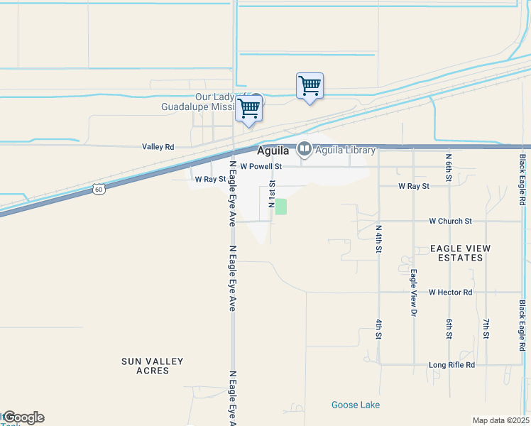 map of restaurants, bars, coffee shops, grocery stores, and more near 51315 Church Street in Wickenburg