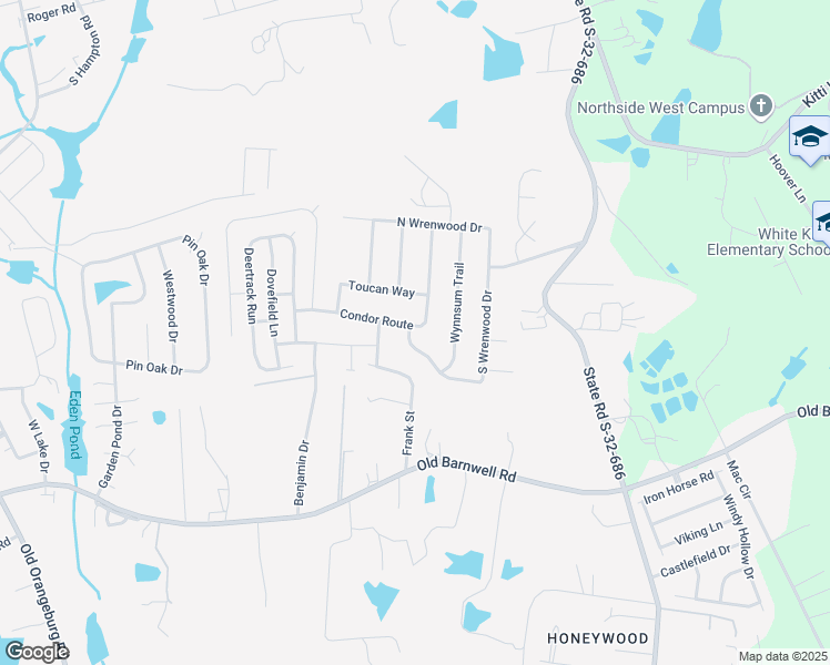 map of restaurants, bars, coffee shops, grocery stores, and more near 177 Condor Route in Lexington