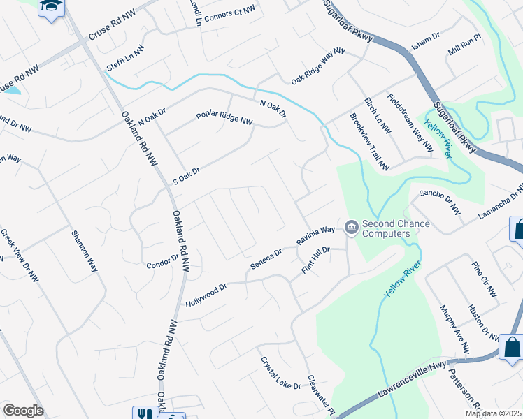 map of restaurants, bars, coffee shops, grocery stores, and more near 519 Granite Court Northwest in Lawrenceville