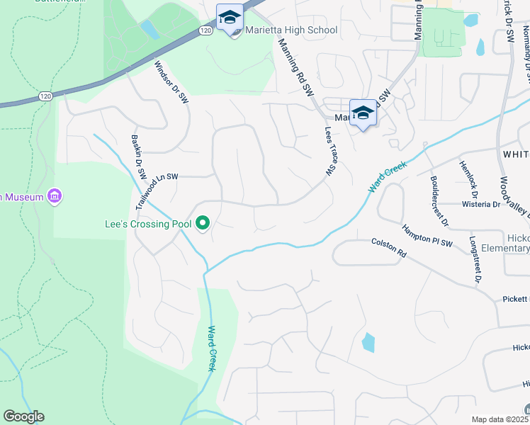 map of restaurants, bars, coffee shops, grocery stores, and more near 1061 Foreststone Way in Marietta