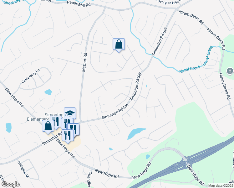 map of restaurants, bars, coffee shops, grocery stores, and more near 850 Madison Chase Way in Lawrenceville