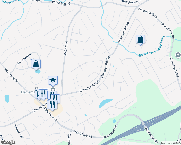 map of restaurants, bars, coffee shops, grocery stores, and more near 850 Madison Chase Way in Lawrenceville