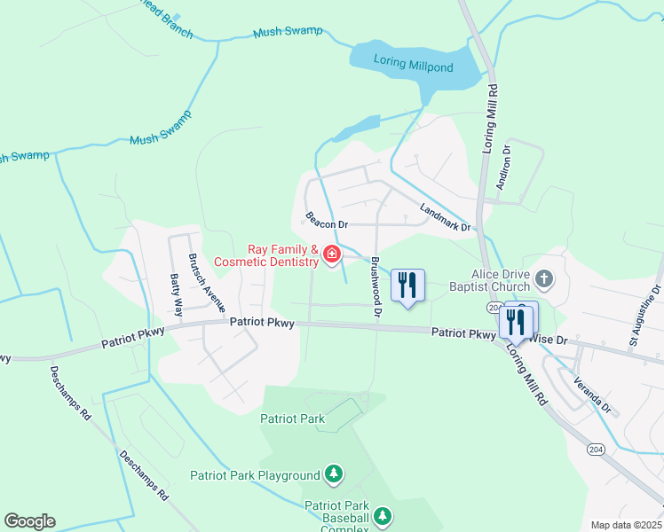 map of restaurants, bars, coffee shops, grocery stores, and more near 625 Constitution Drive in Sumter