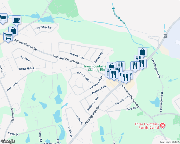 map of restaurants, bars, coffee shops, grocery stores, and more near 150 Arthurdale Drive in West Columbia