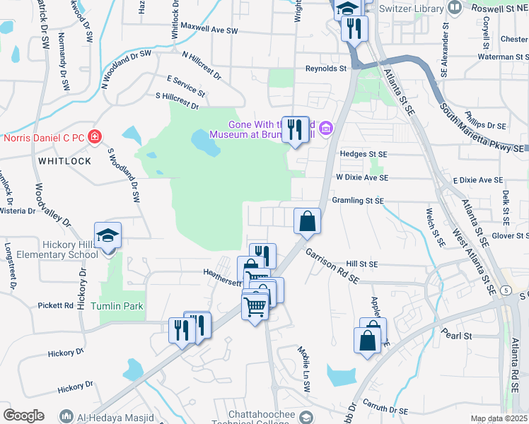map of restaurants, bars, coffee shops, grocery stores, and more near 553 Onyx Landing in Marietta