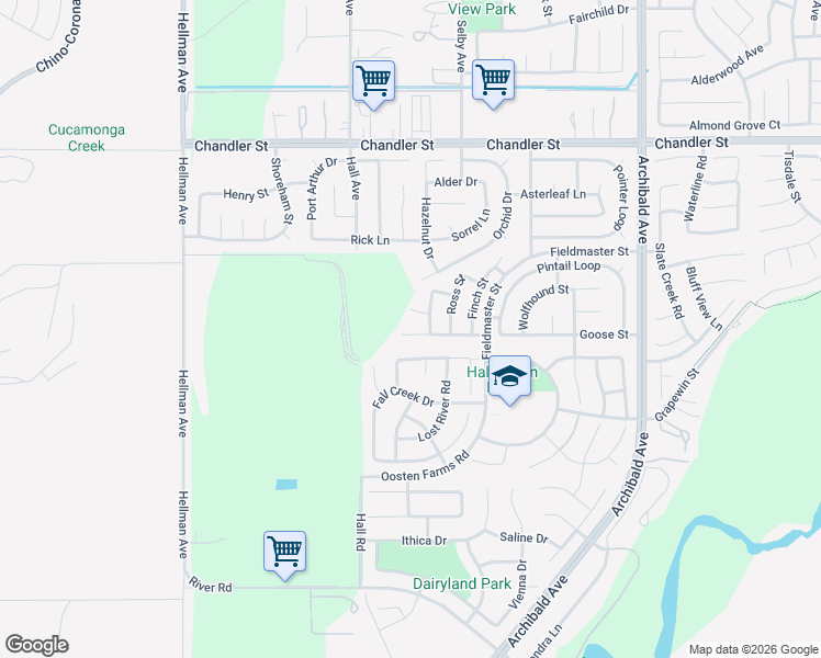 map of restaurants, bars, coffee shops, grocery stores, and more near 14553 Piazza Court in Corona