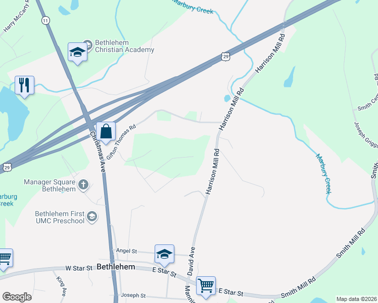 map of restaurants, bars, coffee shops, grocery stores, and more near 274 Thorn Brook Circle in Bethlehem