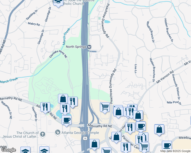 map of restaurants, bars, coffee shops, grocery stores, and more near 908 Hollyfax Circle Northeast in Atlanta