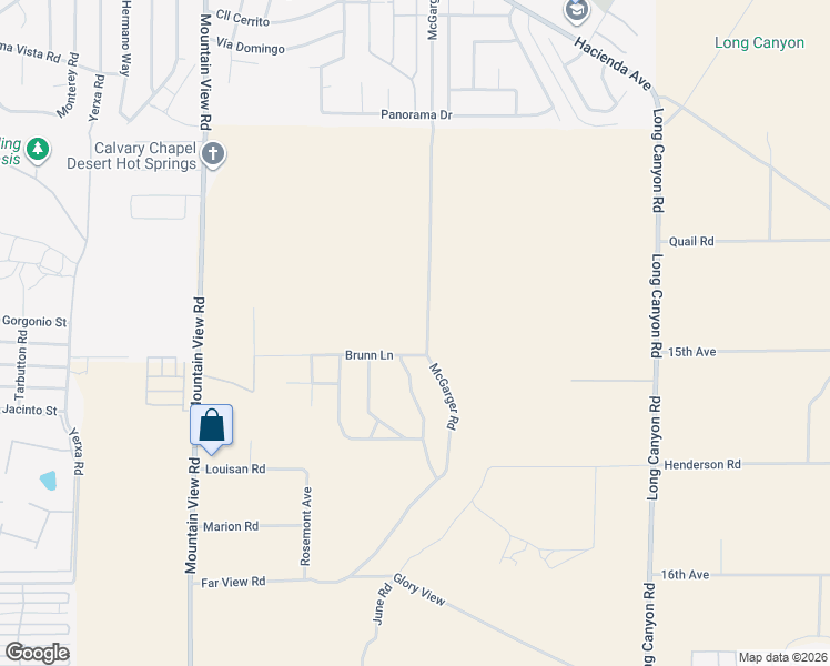 map of restaurants, bars, coffee shops, grocery stores, and more near 14991 McCarger Road in Desert Hot Springs