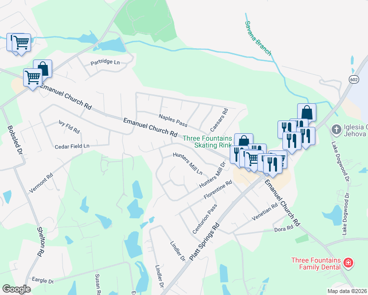 map of restaurants, bars, coffee shops, grocery stores, and more near 179 Arthurdale Drive in West Columbia