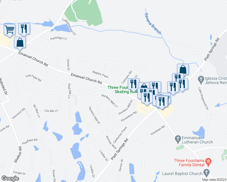 map of restaurants, bars, coffee shops, grocery stores, and more near 162 Arthurdale Drive in West Columbia