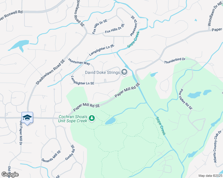 map of restaurants, bars, coffee shops, grocery stores, and more near 452 Brushstroke Court Southeast in Marietta
