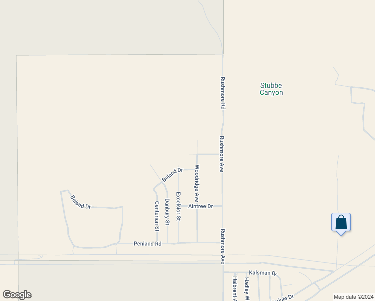 map of restaurants, bars, coffee shops, grocery stores, and more near 12475 Woodridge Avenue in Cabazon