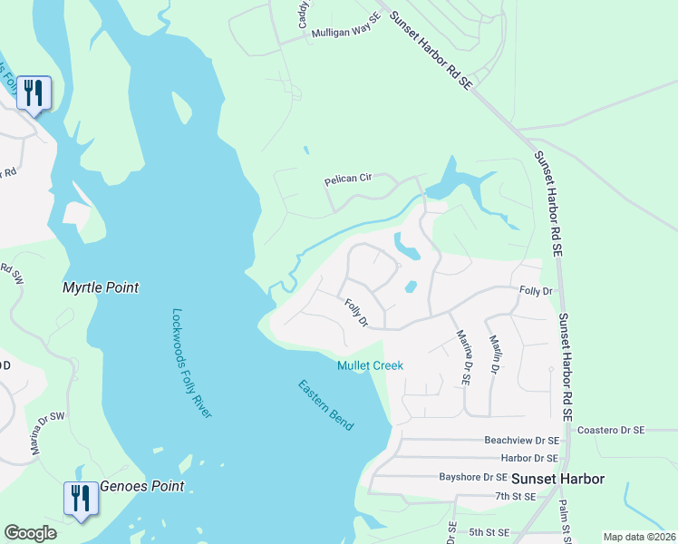 map of restaurants, bars, coffee shops, grocery stores, and more near 3183 Mullet Creek Place Southeast in Bolivia