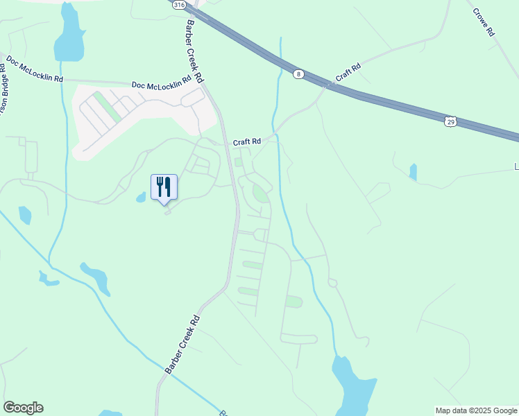 map of restaurants, bars, coffee shops, grocery stores, and more near 1280 Greenleffe Circle in Statham