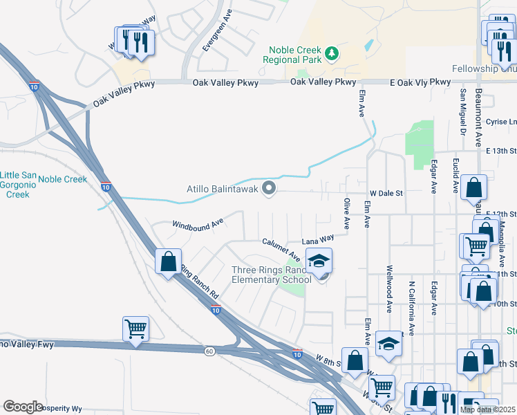 map of restaurants, bars, coffee shops, grocery stores, and more near 1198 Gainesway Circle in Beaumont