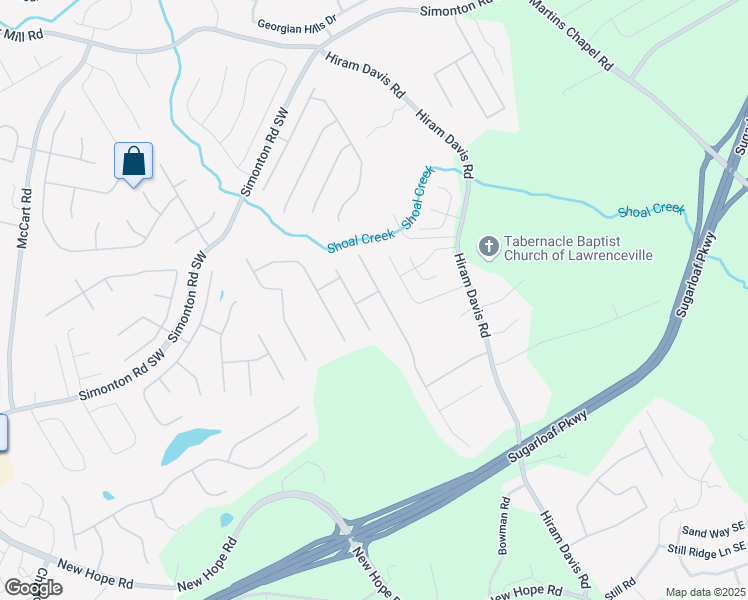 map of restaurants, bars, coffee shops, grocery stores, and more near 1023 Spruce Creek Lane in Lawrenceville