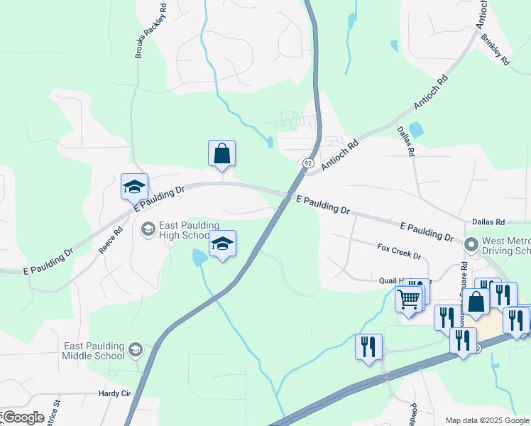 map of restaurants, bars, coffee shops, grocery stores, and more near 63 Etowah Drive in Dallas