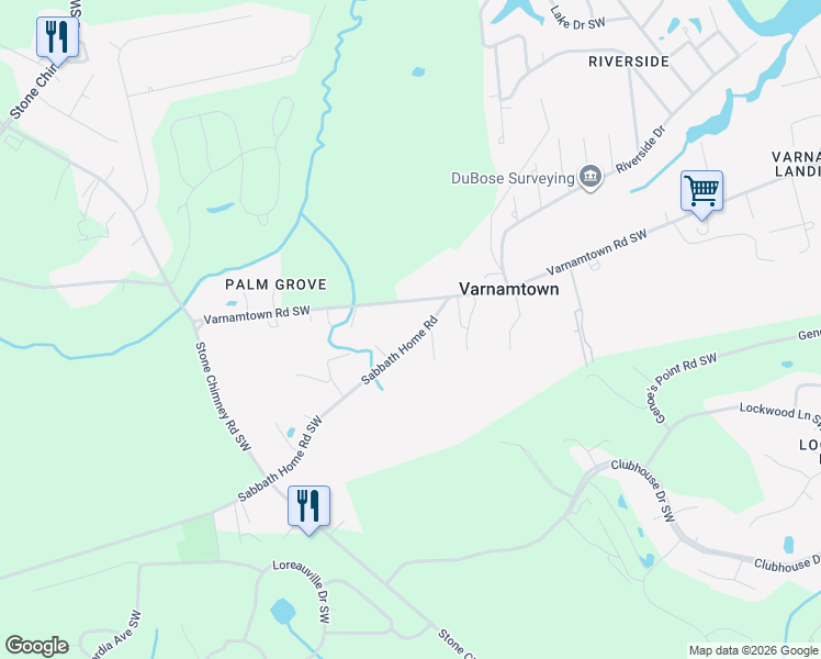 map of restaurants, bars, coffee shops, grocery stores, and more near 300-368 Sabbath Home Rd in Varnamtown