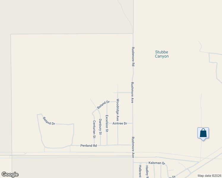 map of restaurants, bars, coffee shops, grocery stores, and more near 12475 Woodridge Avenue in Cabazon