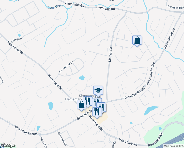 map of restaurants, bars, coffee shops, grocery stores, and more near 363 Adams Lake Drive in Lawrenceville