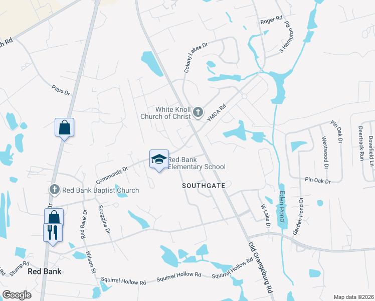 map of restaurants, bars, coffee shops, grocery stores, and more near 108 Westpointe Court in Lexington